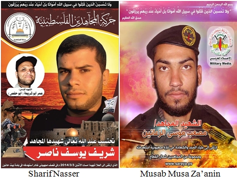 Sharif Nasser, Musab Musa Za'anin, Mujahideen Brigades, Palestinian Islamic Jihad.jpg